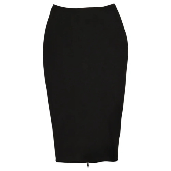 Revolve NUDE Black Full Length Back Zipper Pencil Skirt Slit High Waist Size S - Picture 2 of 10